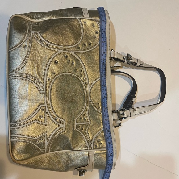 Coach Signature Metallic Gold Shoulder Bag “Holiday Sale Alert 🚨 “ - Picture 2 of 12